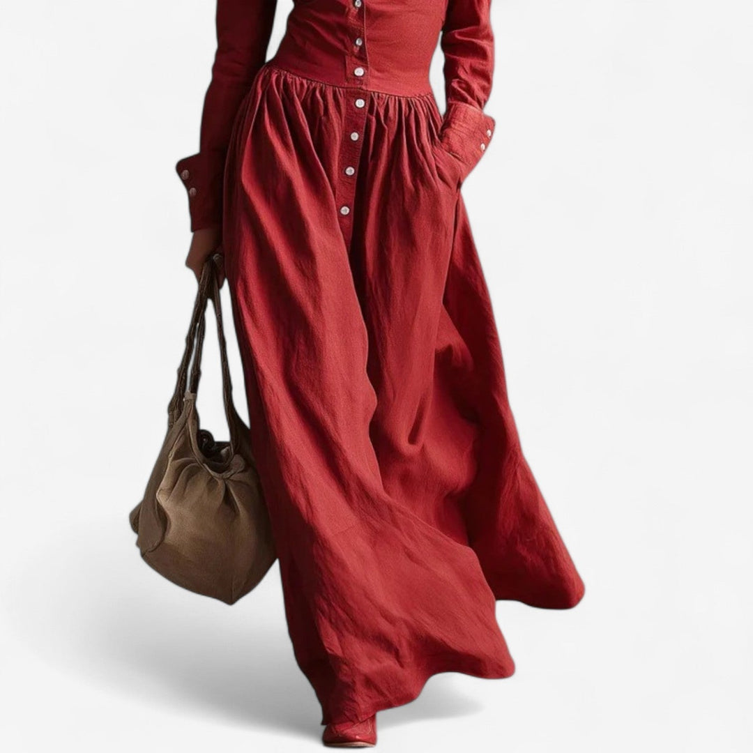 Janine  Elegante abito con bottoni